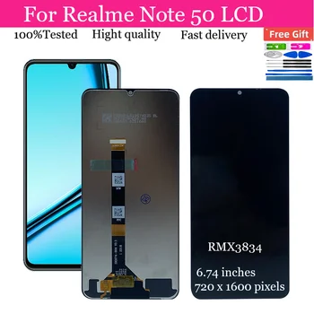 Realme note 50,rmx3834用の交換用LCDタッチスクリーンアセンブリ,6.74インチ