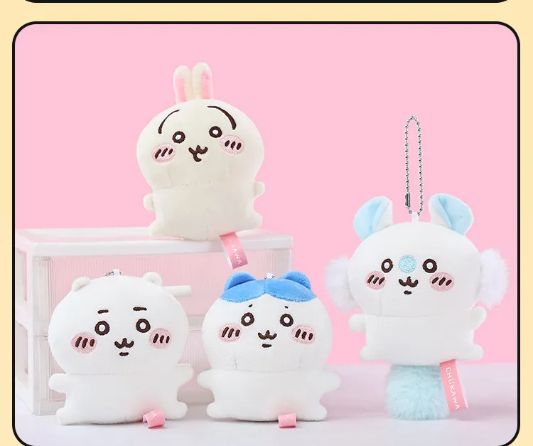 Original Chiikawa Anime Plüschpuppe Kawaii Usachi Schlüsselanhänger Hachiware Schlüsselring Gefüllter Anhänger Rucksack-Ornament Spielzeug Geburtstagsgeschenk – Detail 8