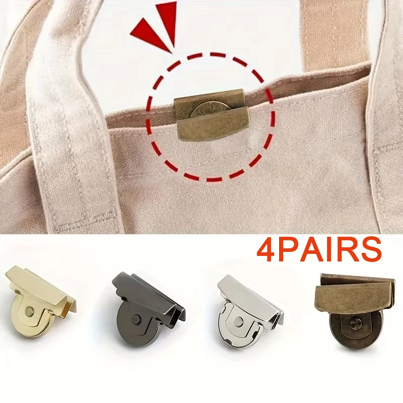 4pairs bag snap accessories magnetic buckle bag snap hidden button seam-free button snap