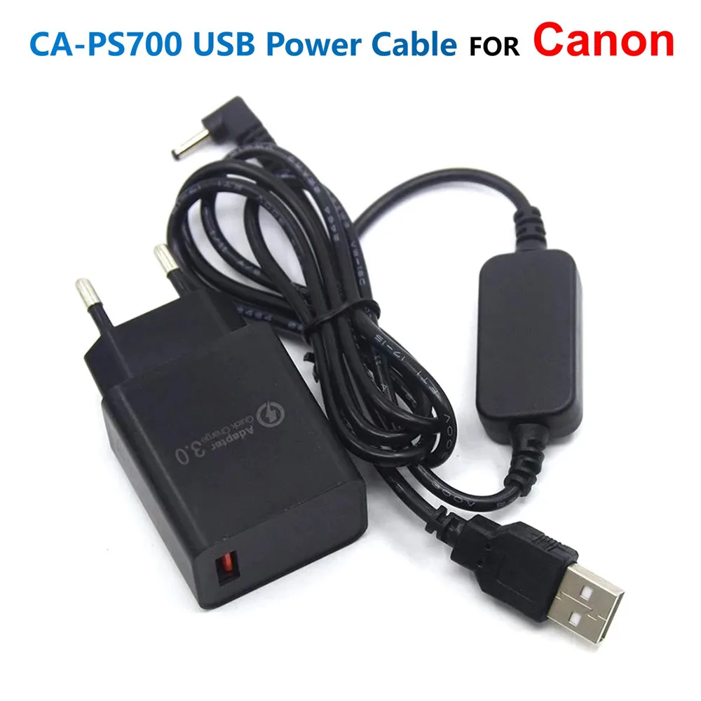 

CA-PS700 Power Bank USB Cable Adapter+QC3.0 Charger For Canon DR-E12 E15 E10 DR-50 DR-700 LP-E5 LP-E8 LP-E10 LP-E12 Fake Battery