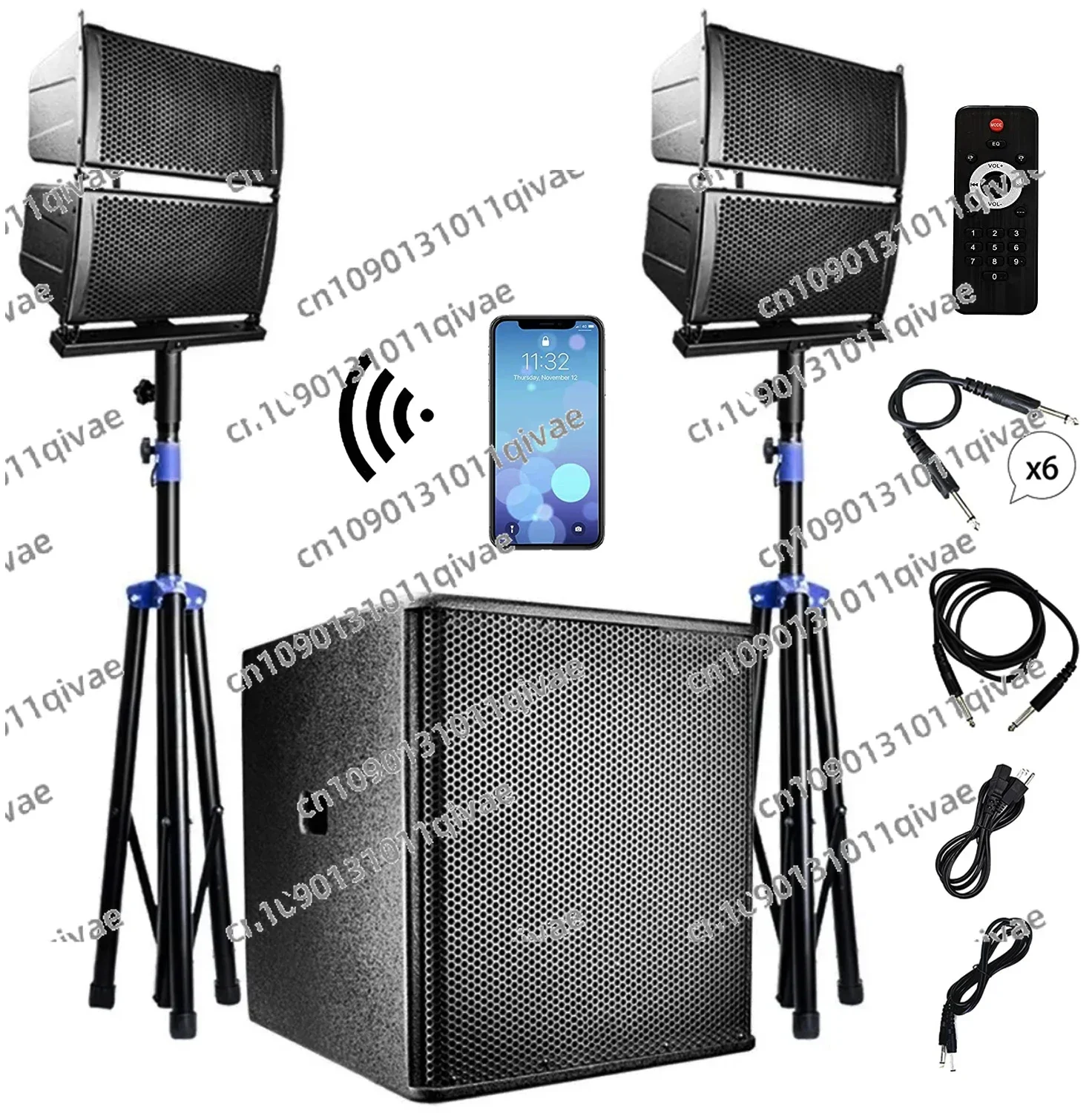 

High Power Professional Audio 5000W 18" Active Subwoofer BT Karaoke Sets PA Speaker System With 6.5" Array Line Speaker