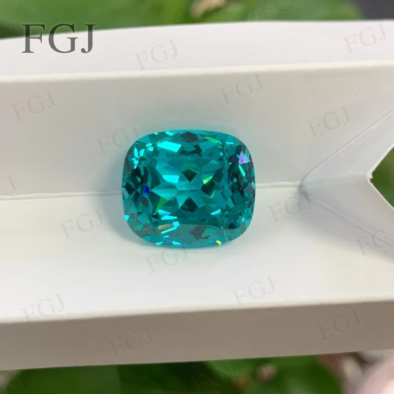 

Выращенная в лаборатории параиба, удлиненная форма подушки, драгоценный камень, бриллиант, отличная огранка для женщин, дизайн колец, изготовления ювелирных изделий, AGL, выбор