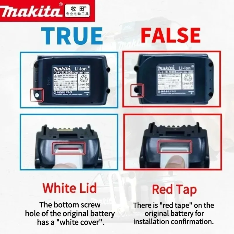 100% originální Makita 18V 6.0 dobíjecí lithiová baterie s LED indikátorem, vysoká kapacita pro akumulátorové nářadí Makita - náhled 2