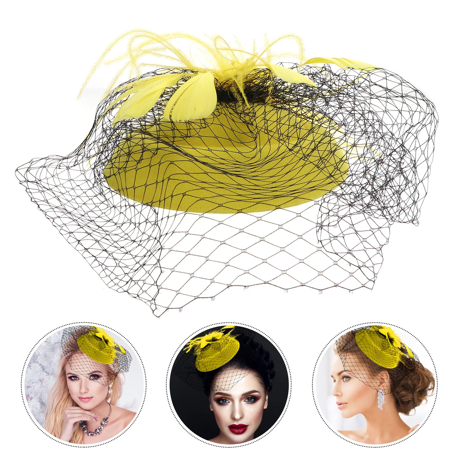 

1Pcs Stylish Pillbox Headband Veil 20S Vintage Wedding Party Fascinator Headwear Cocktail Tea Party Hair Hoop 20S Pillbox Hat