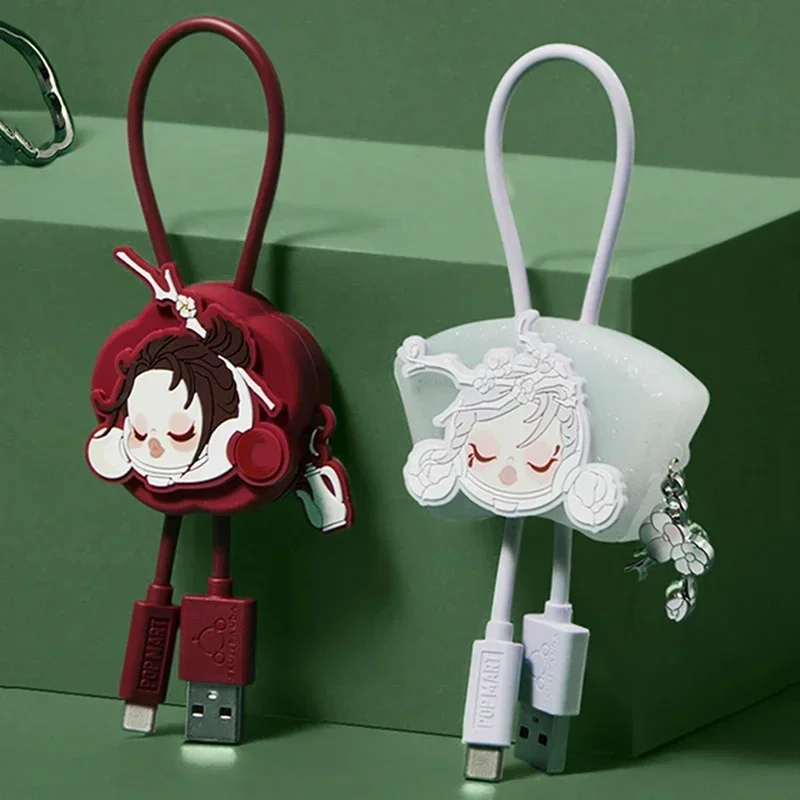 

POP MART SKULLPANDA The Ink Plum Blossom Series -Data Cable Iphone Type-C Mystery Box Genuine Blind Box Guess Toys Bag Ornament