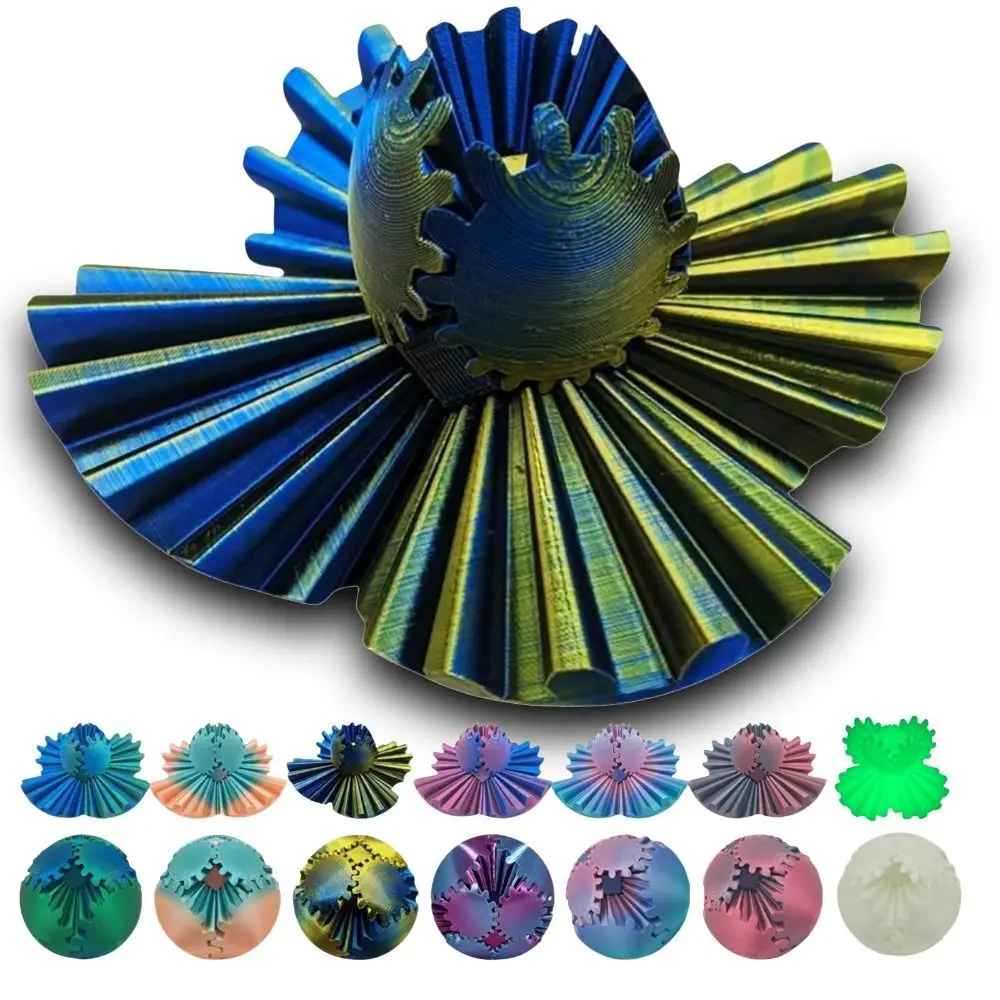 Nova ansiedade relaxante 3d impresso engrenagem bola esfera brinquedo fidget bola de rotação sensorial precisa bola de estresse rotativa para crianças