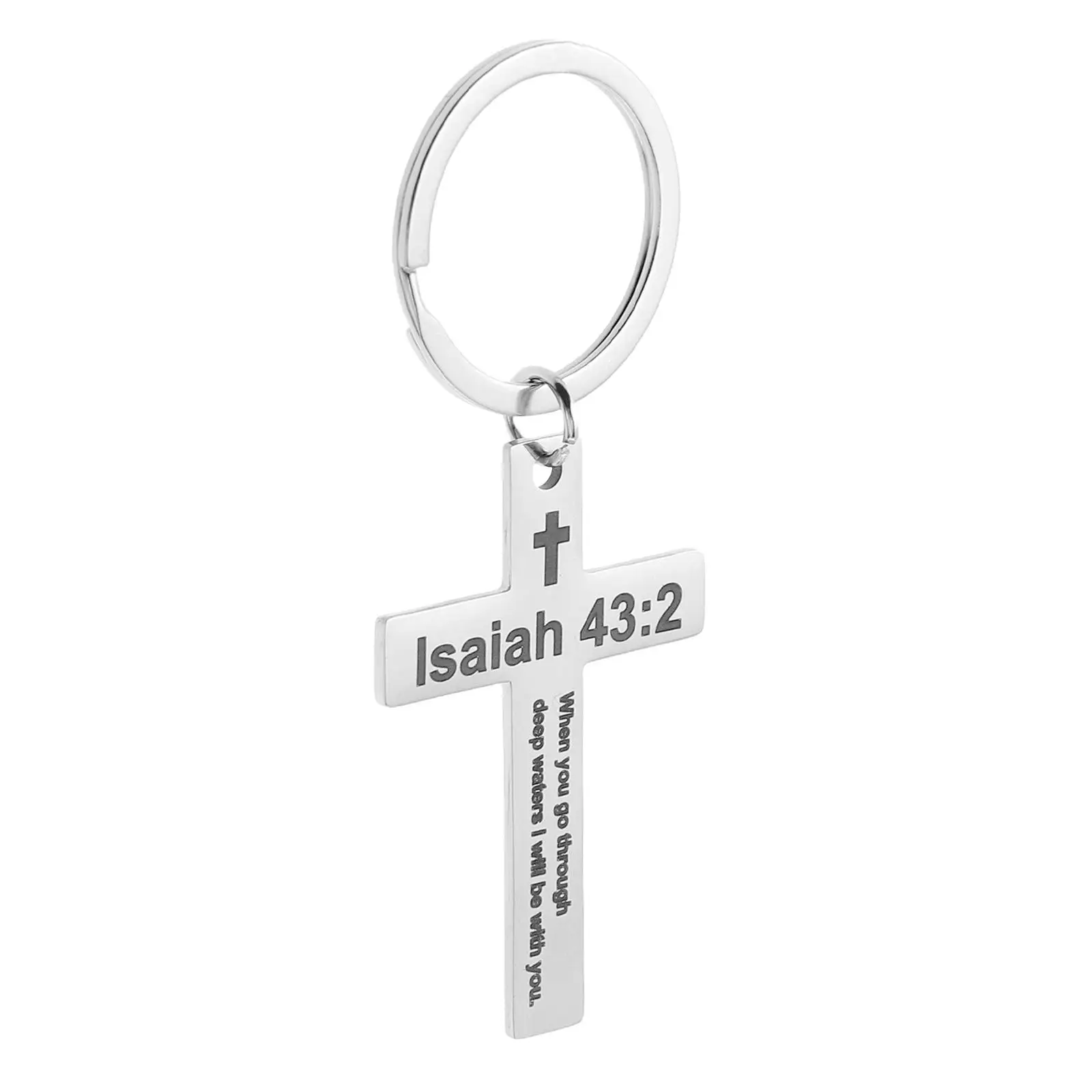 

Cross Keychain Christian Keychains Camper Bag Necklace Backpack Hanging Ornaments Stainless Steel for Women
