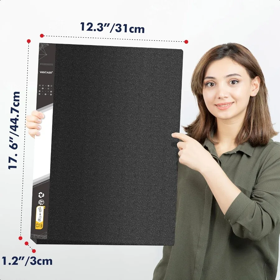 Art Portfolio Folder 40 Clear Pockets Paper Protectors Display 80 Pages Clear Presentation Book for Artworks Letters Report She