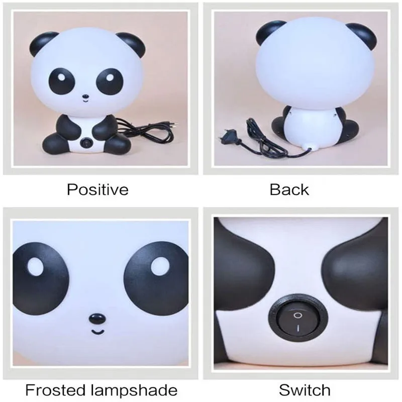 Imagem -05 - Animais dos Desenhos Animados Luzes da Noite Bonito Coelho Urso Panda Cão Óculos Coelho Lâmpadas Quarto Interior Iluminação Led Crianças Lâmpada Presente Decoração