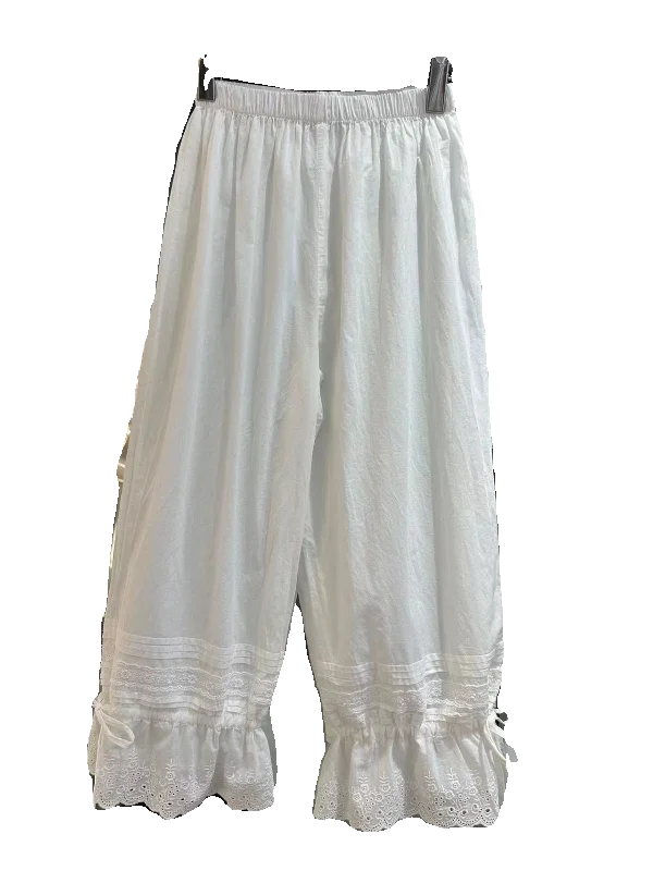 Nouveau pur coton taille élastique pantalon à jambes larges brodé décontracté femmes pantalon Fre Match forêt fille couleur