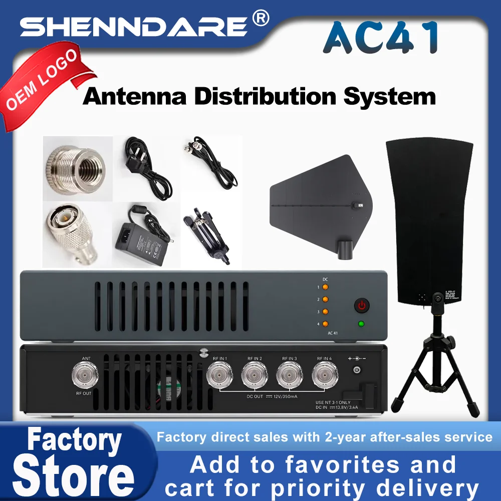 

Профессиональная беспроводная система мониторинга AC41, антенный разветвитель 50 Ом с активным интерфейсом BNC, подходящий для беспроводных студийных/концертных передатчиков серии EW