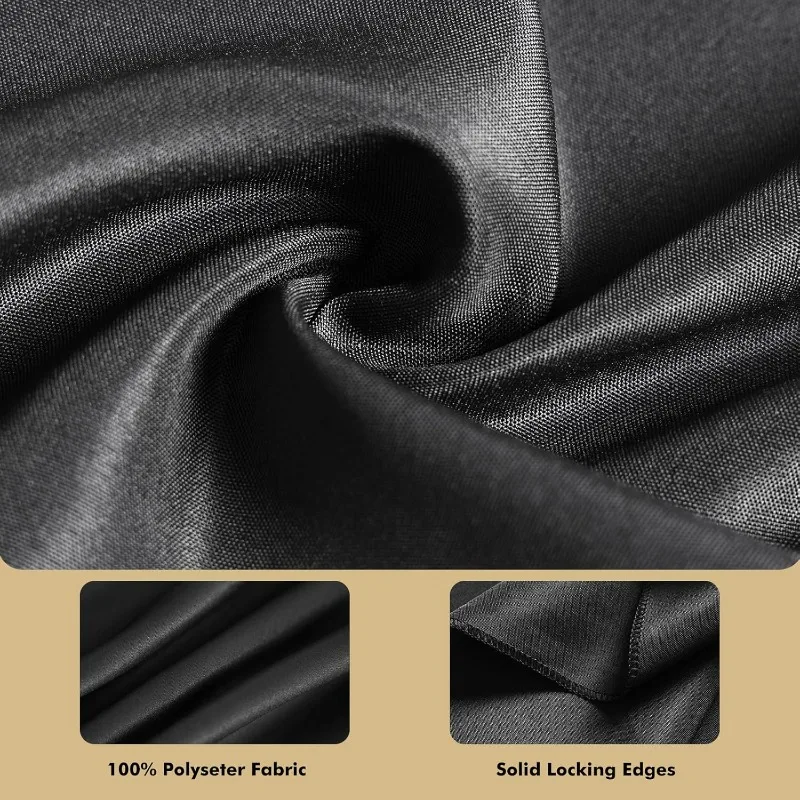8er-Pack schwarze Tischdecken für rechteckigen Tisch, 60 x 102 Zoll Tischdecken aus Polyestergewebe, rechteckig