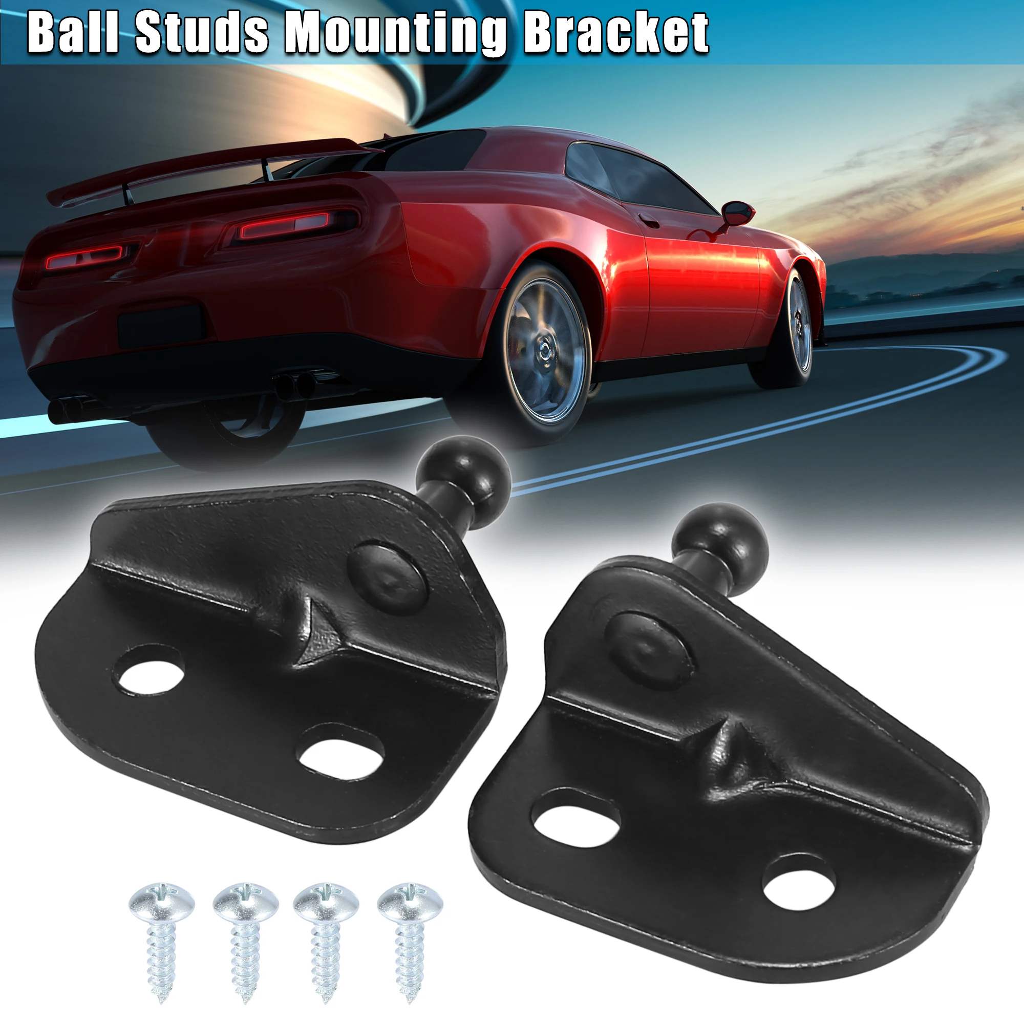 X Autohaux 1 Set Car Ball Studs Mounting Brackets for Gas Struts Shocks with Screws 47x43x24mm