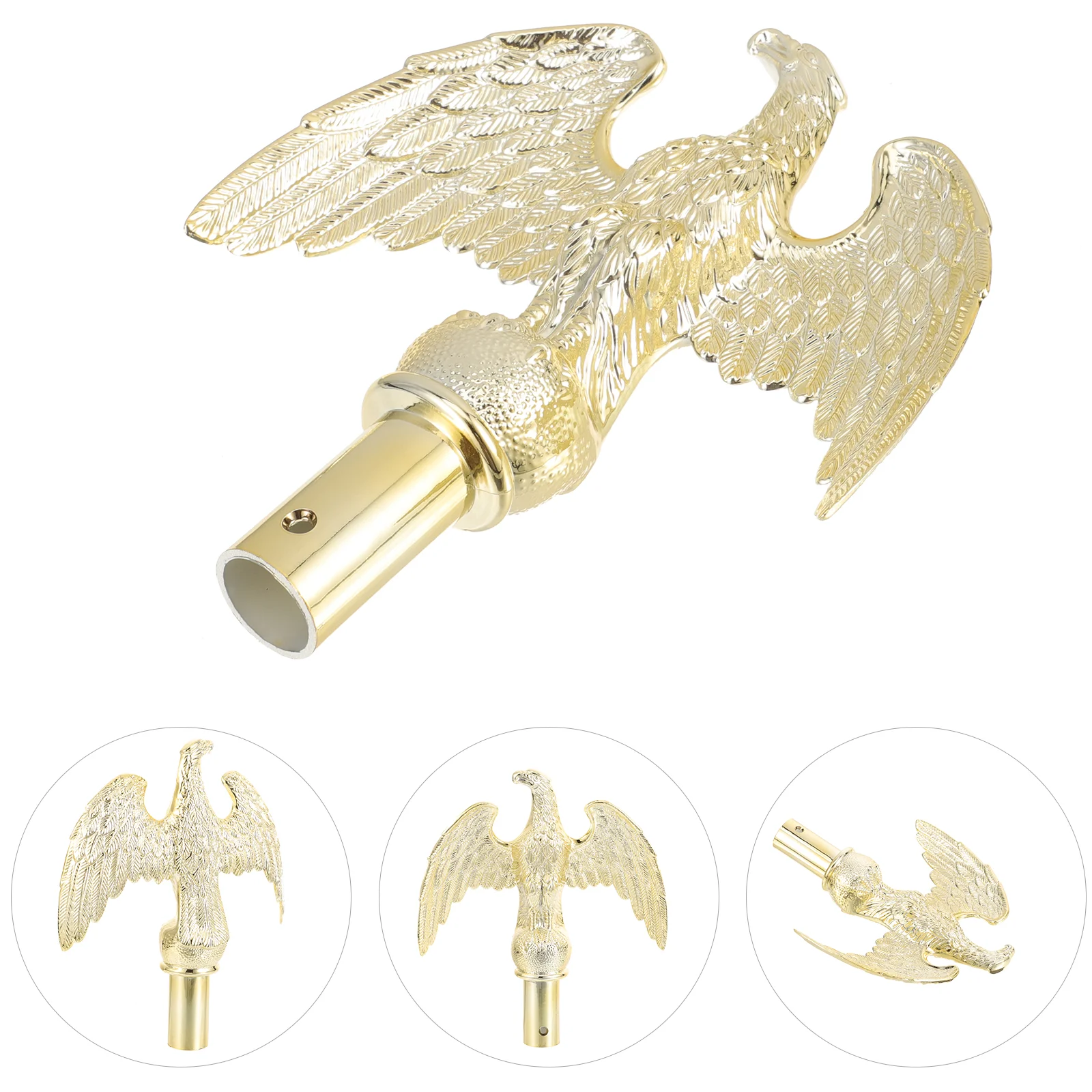 

1 pcs Outdoor Eagle Clip Topper Plastic Eagle Finial End nament Dazzling Decorative Tip Easy Install Accessory Flagpole