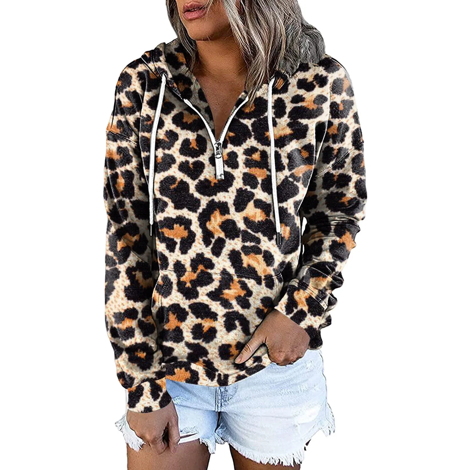 Women\'S Hoodies Y2k Camouflage Hooded Sweatshirts Zipper Drawstring Jacket Oversized Camo Cardigan Long Sleeve Hooded Shirt