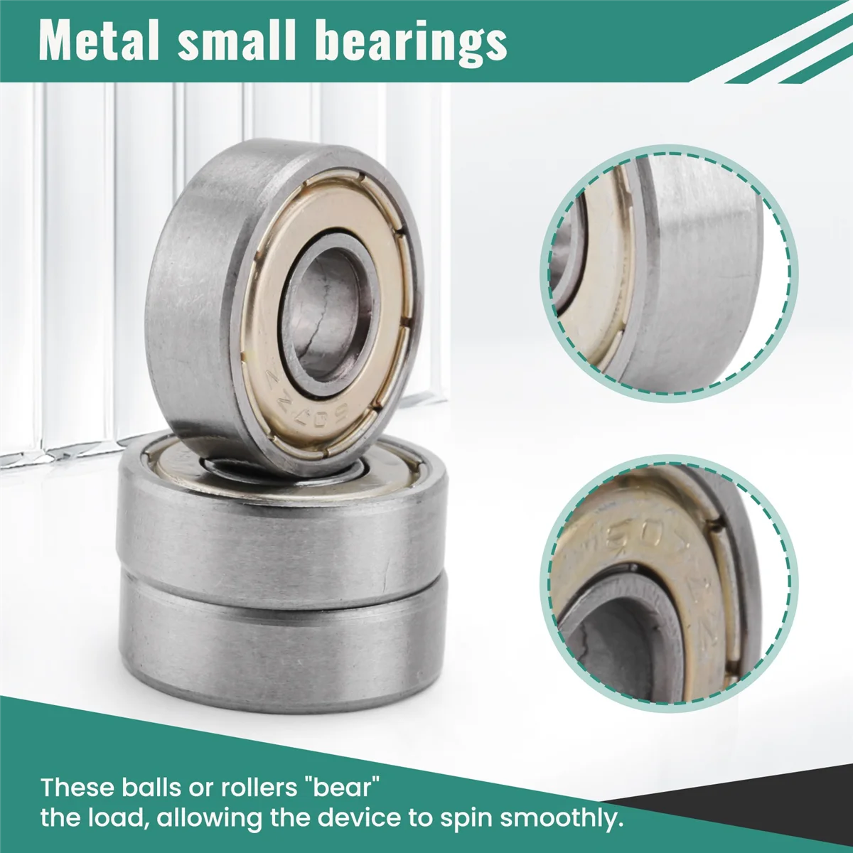 Metal small bearings 10Pcs Miniature Rubber Sealed Metal Shielded Metric Radial Ball Bearing Model: 607ZZ 7 X 19 X 6MM