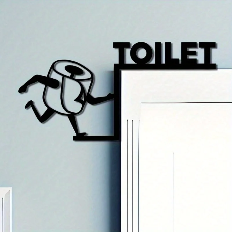 Rollo de papel higiénico humorístico, arte de pared de Metal (escultura de pared), 1 ud. | Decoración del baño | Regalo de Halloween y Navidad