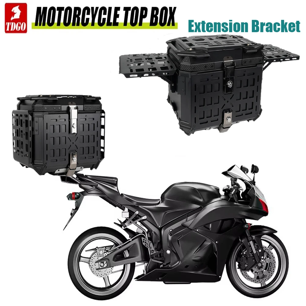 45L Aluminum Motorcycle Helmet Box Trunk Top Case Travel Luggage Storage Box Waterproof And Heat-resistant Extension Frame Box