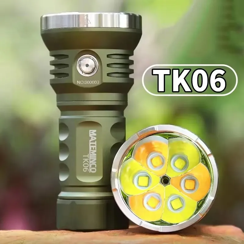 MATEMINCO TK06 Flashlight 13000LM Color Temperature Change Camping Lantern Torch Built-in 32700 7000mAh Battery