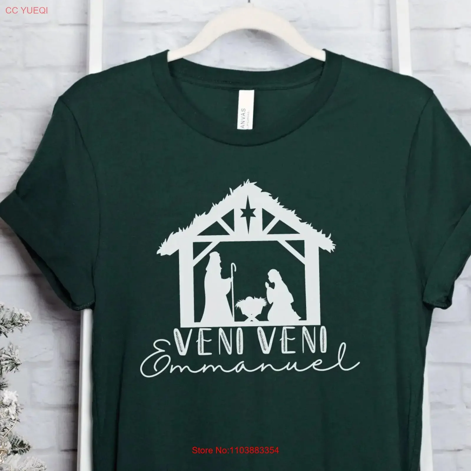Veni Emmanuel camiseta latina O Come Navidad maestro hinojo educación clásica vintage lavado transpirable elegante Unisex ligeramente