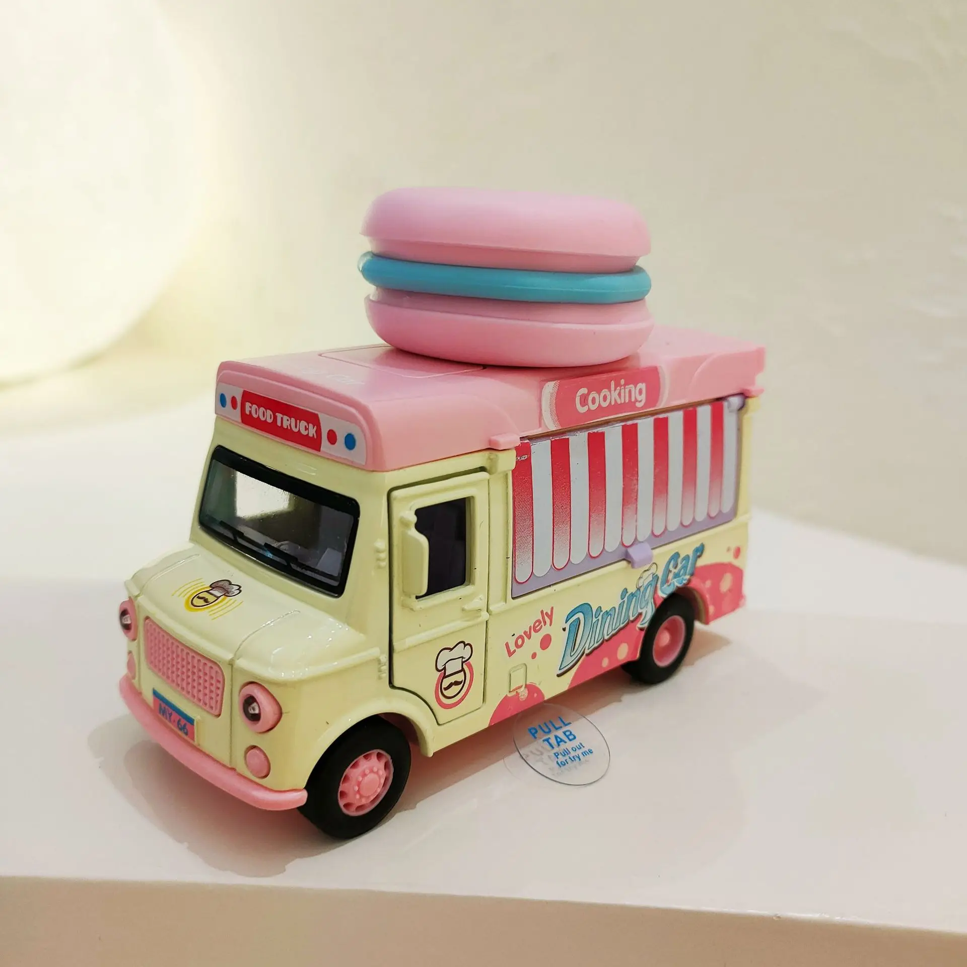 Kawaii Children's Play House Car Toys Music Pull Back Ice Cream Fast Food Truck Model Kitchen Girl Baby Toys Birthday Gifts