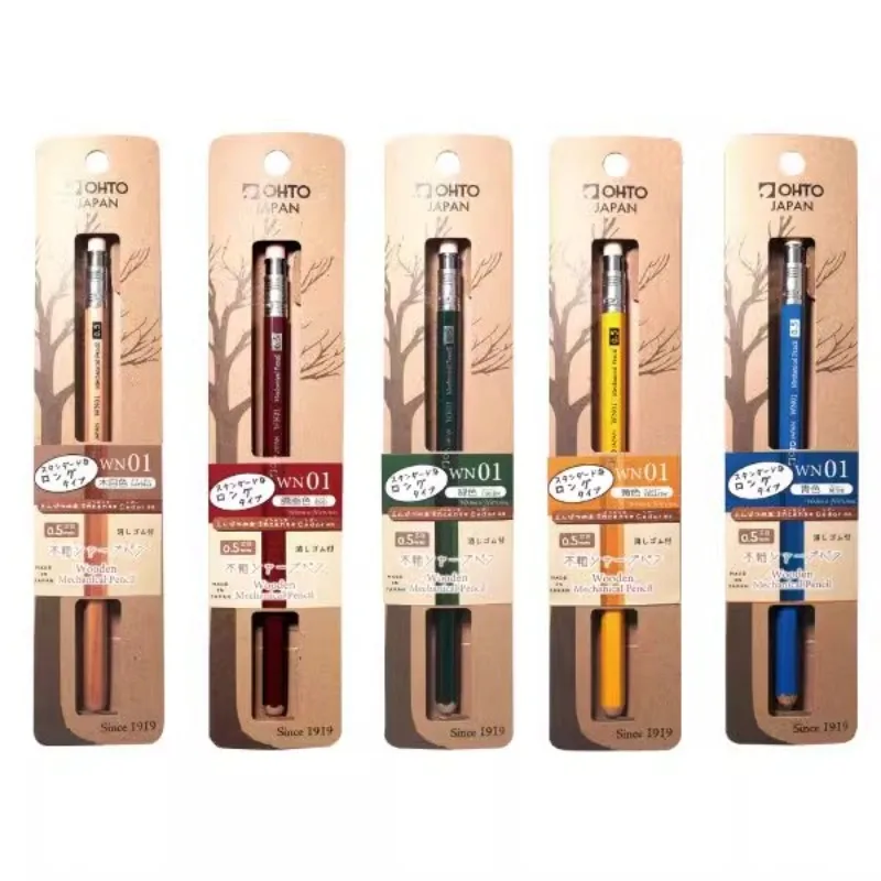 OHTO Slim Wood Mechanical Pencil 0.5mm Lead Crayon Kawaii Pencil School Student Japan Stationery WN-01