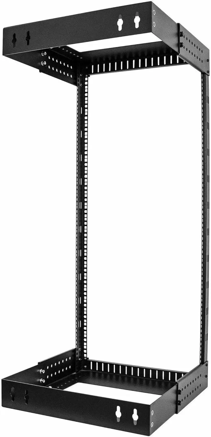 StarTech.com Rack réseau à montage mural robuste à 2 pôles 24U, support de serveur à cadre ouvert de 19" avec profondeur réglable, données de montage mural Ra