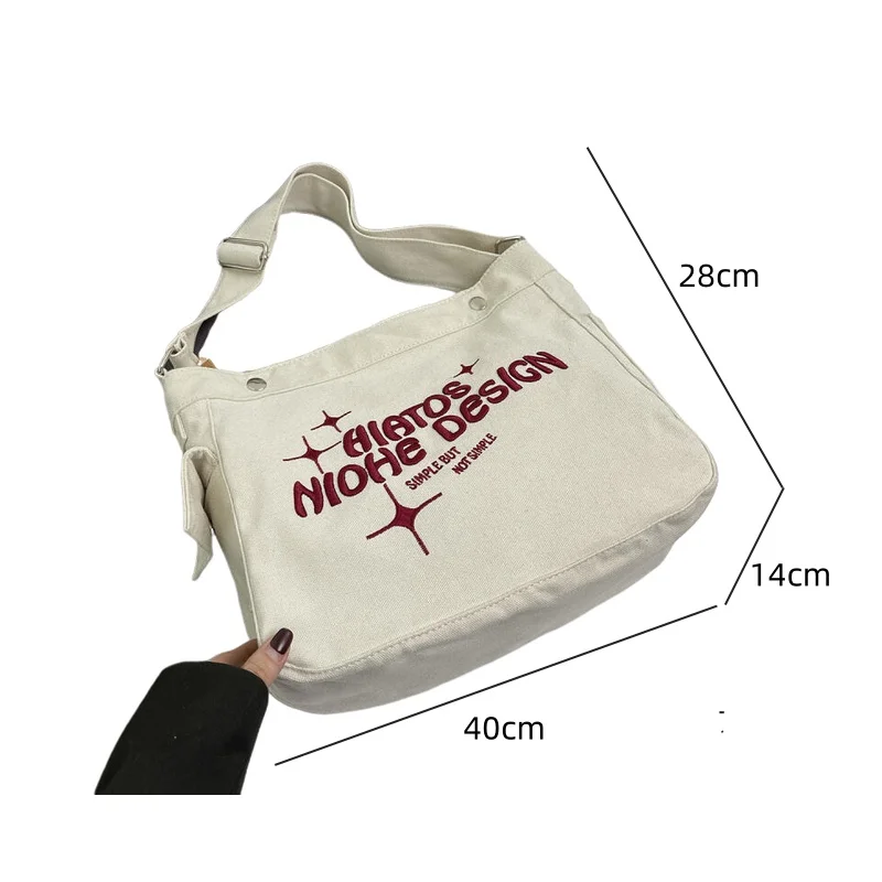 Fashion Women\'s Bags New Canvas Bag Embroidery Tote Bags Leisure Versatile High Capacity Trend Lady Shoulder Bags Bucket Bags