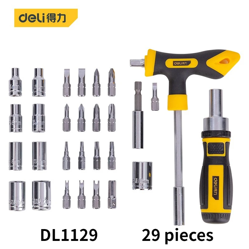Deli 30/56 piece portable precision magnetic ratchet screwdriver bit kit, mobile phone, notebook, household maintenance tool set