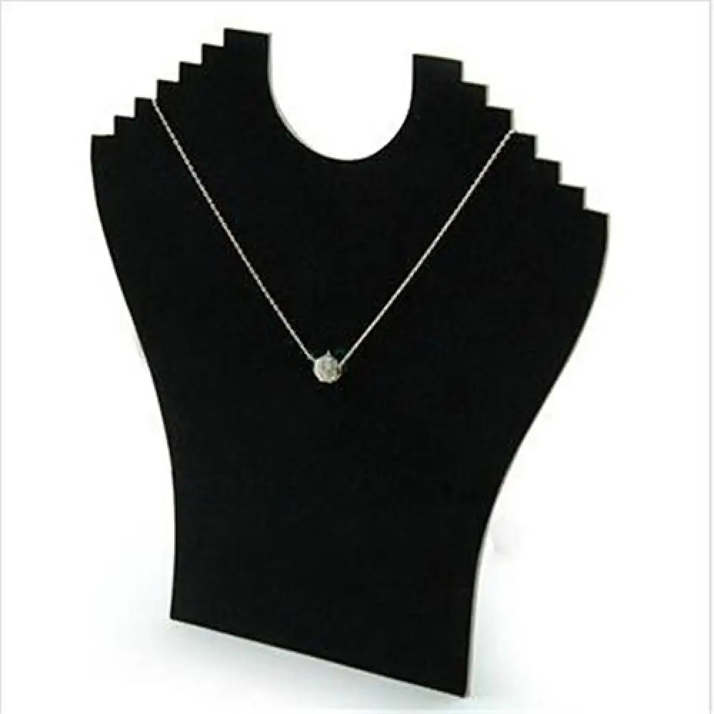 Black Flannel Necklace Bust Display Rack Pendant Chain Jewelry Display Stands Rack Hanger Holder Jewelry Organizer