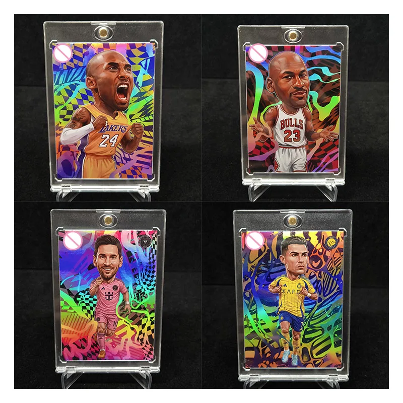 Collectible cards  Messi Ronaldo Kobe Jordan big-head headliners star cards original NBA handmade card charms DIY