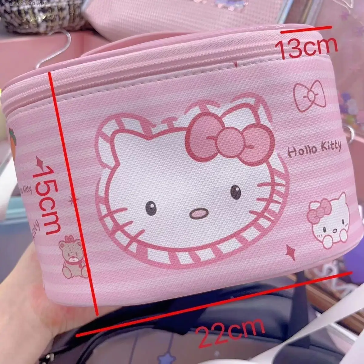 Sanrio Hello Kitty Pink Makeup Bags Y2k Cute Pu Leather Storage Bag Large Capacity Women Japan borse di moda in stile coreano