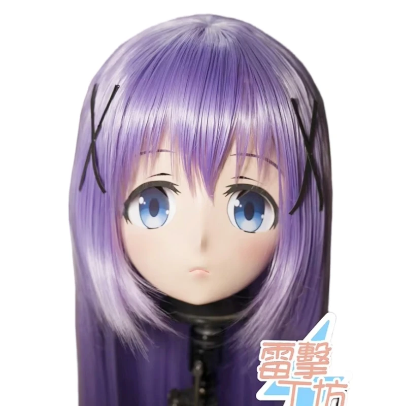 

(RAIGEKI MAKS 110) Силиконовая маска на голову Helloween Crossdressing BJD DOLL Кигуруми Аниме Kafuu Chino Косплей Маска