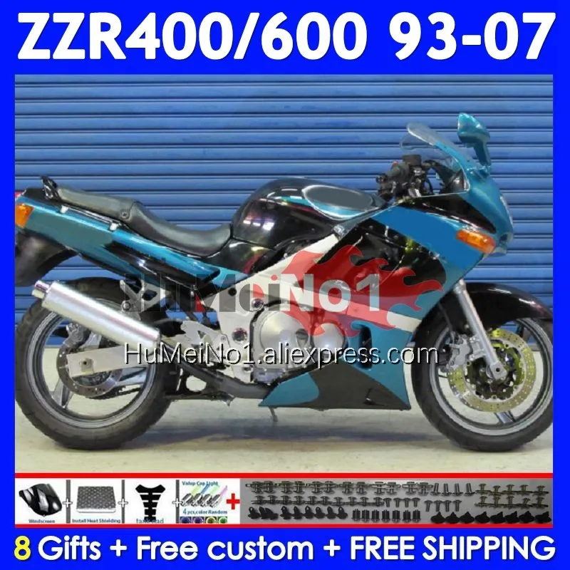 Blue Black ZZR-400 For KAWASAKI NINJA ZZR 400 1993 1994 1995 1996 1997 1998 238No.48 ZZR400 99 00 01 02 03 04 05 06 07 Fairing