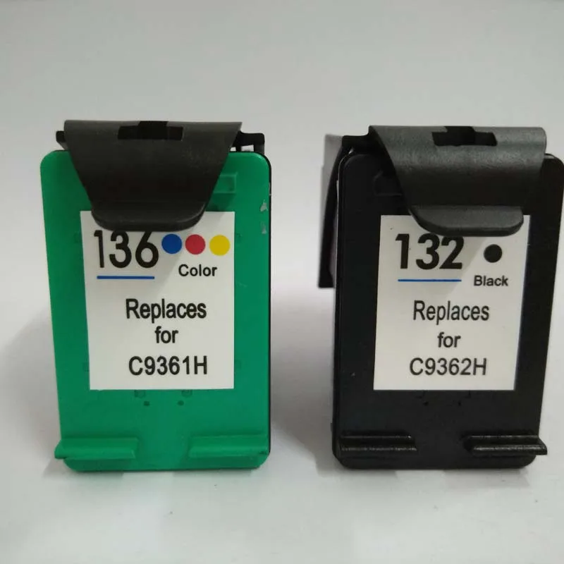 Vilaxh For HP132 136  Ink Cartridge For HP Officejet 6213 5443 D4163 Photosmart 2573 C3183 1513 PCS1513 Printer