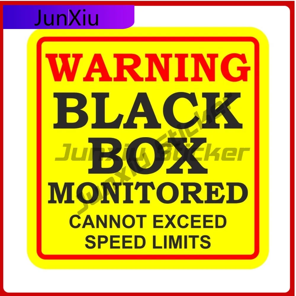 

Black Box Monitored Warning Stickers Square Vinyl Decals Car Scratch Cover Waterproof Stickers X500 Motorcycle Suv Bumper Cover