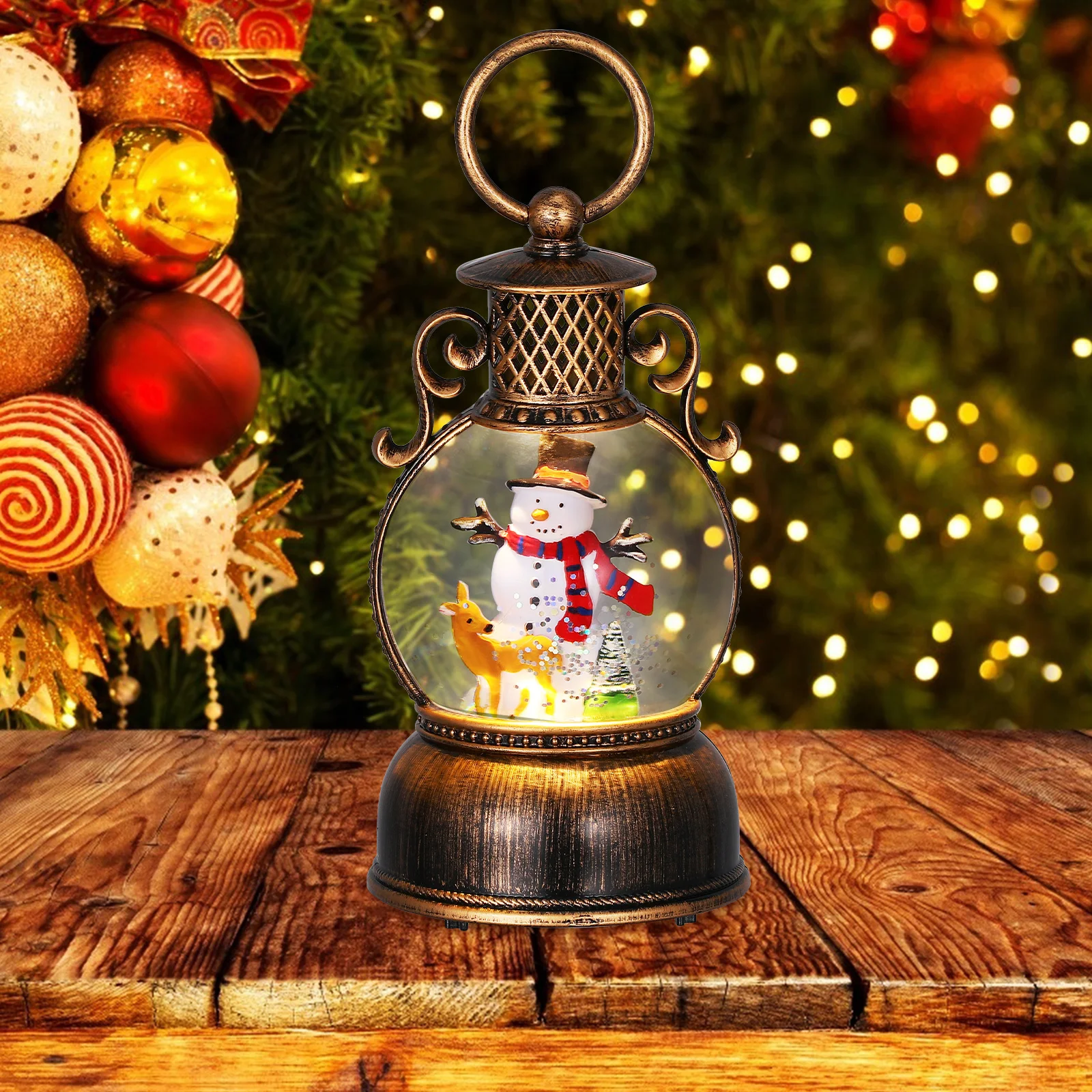 

Christmas Musical Snow Globe Lantern Elegant Light Up Globe With Music For Holiday Decorations Home Party Gift Glittering