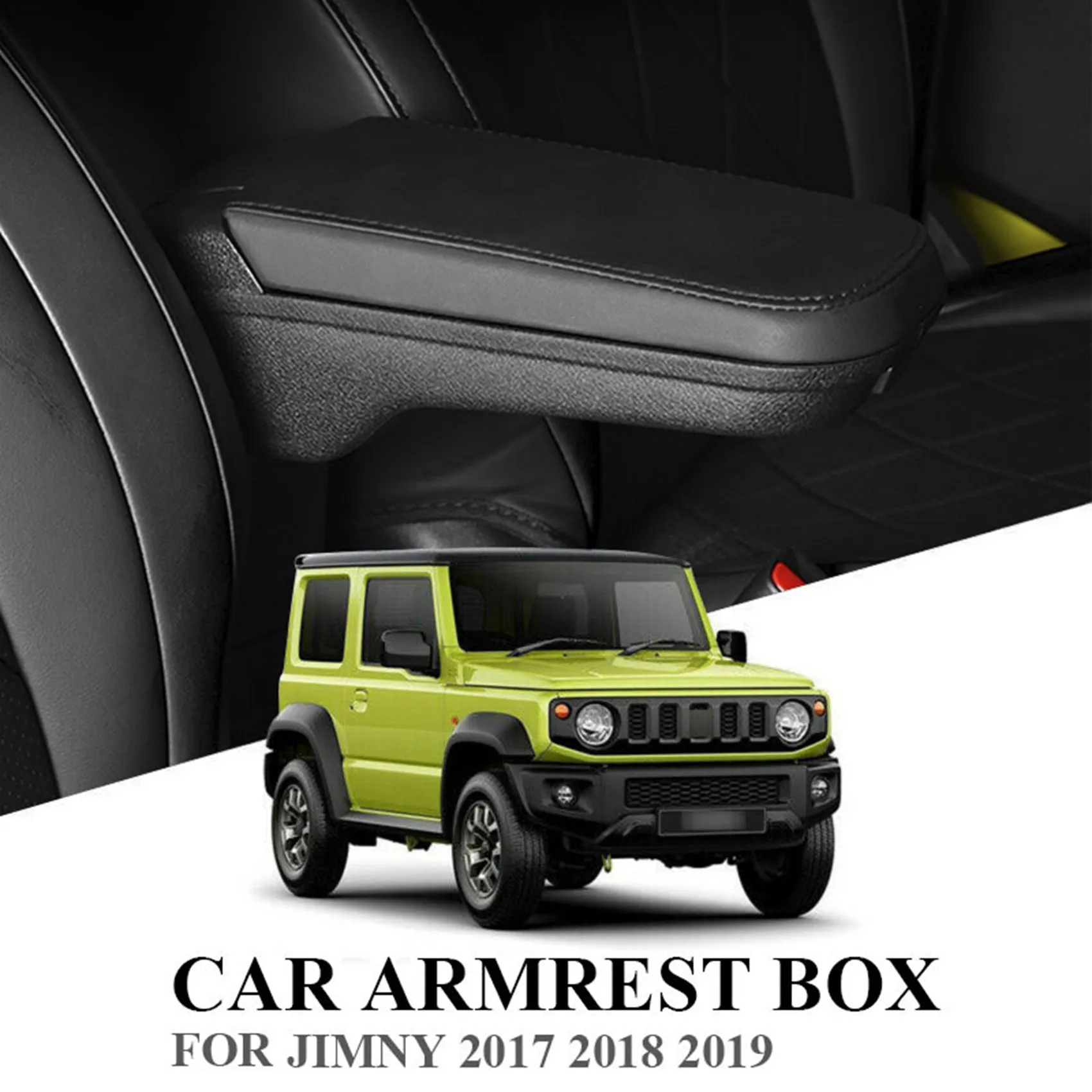 Car Storage Box, PU Leather Central Armrest Box for Suzuki Jimny JB64W JB74W 2017 2018 2019 Interior Accessories