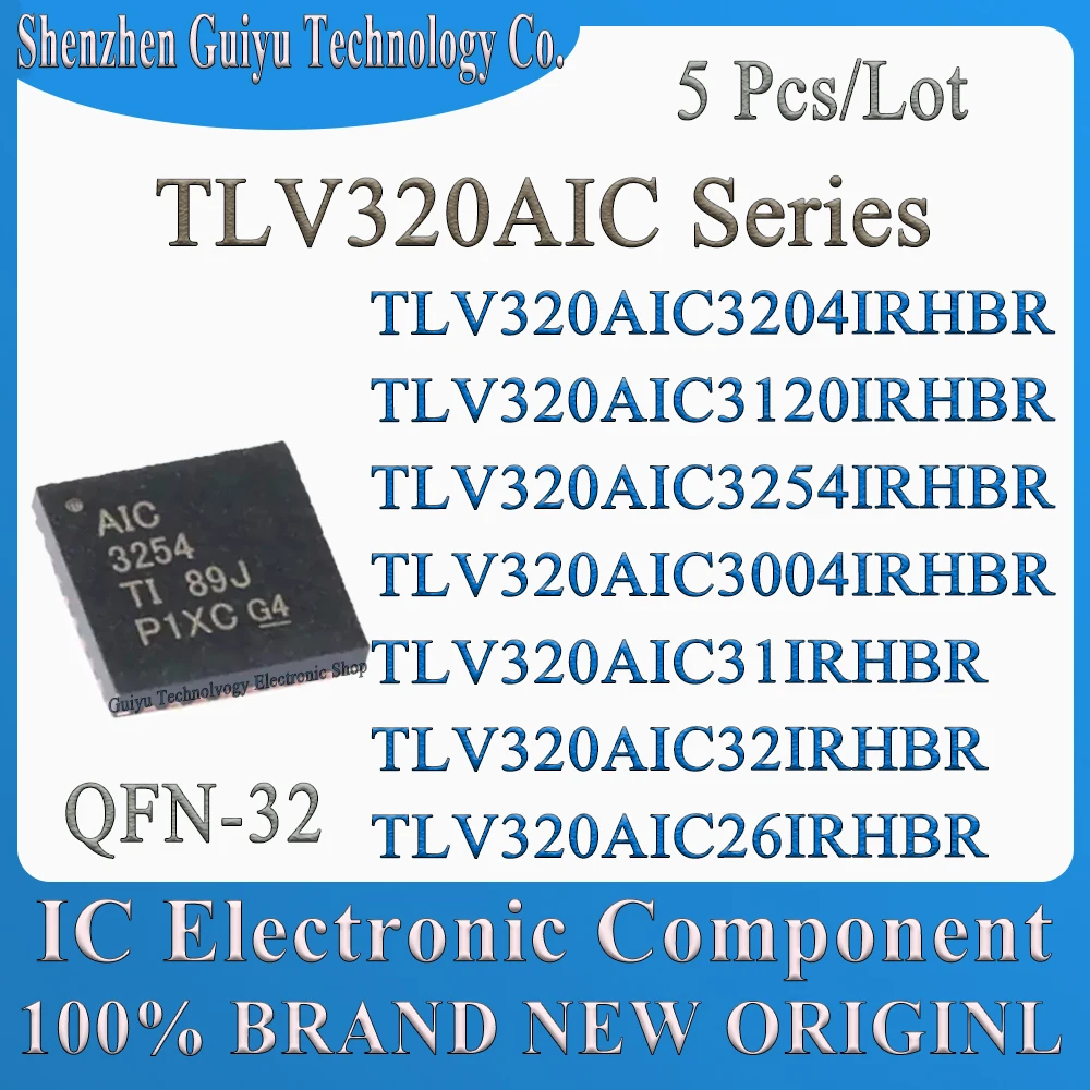 5 Pcs/Lot TLV320AIC26IRHBR TLV320AIC32IRHBR TLV320AIC31IRHBR TLV320AIC3004IRHBR TLV320AIC3120IRHBR TLV320AIC3204IRHBR QFN-32 IC