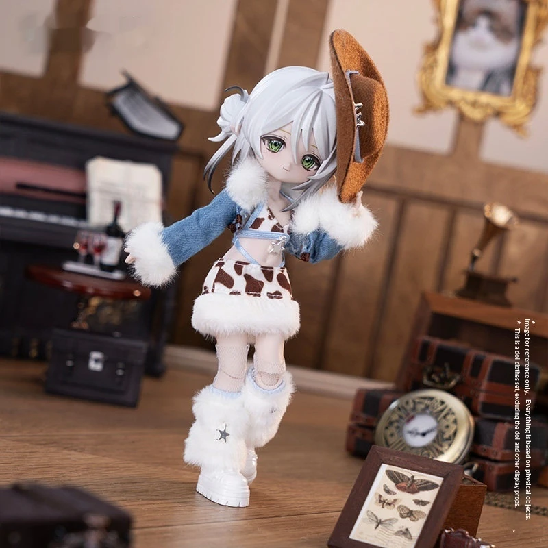 

Одежда для кукол BJD 1/12, милый ковбойский наряд в западном стиле, аксессуары для кукол Ob11, лучше подходит для кукол Nian Gao.