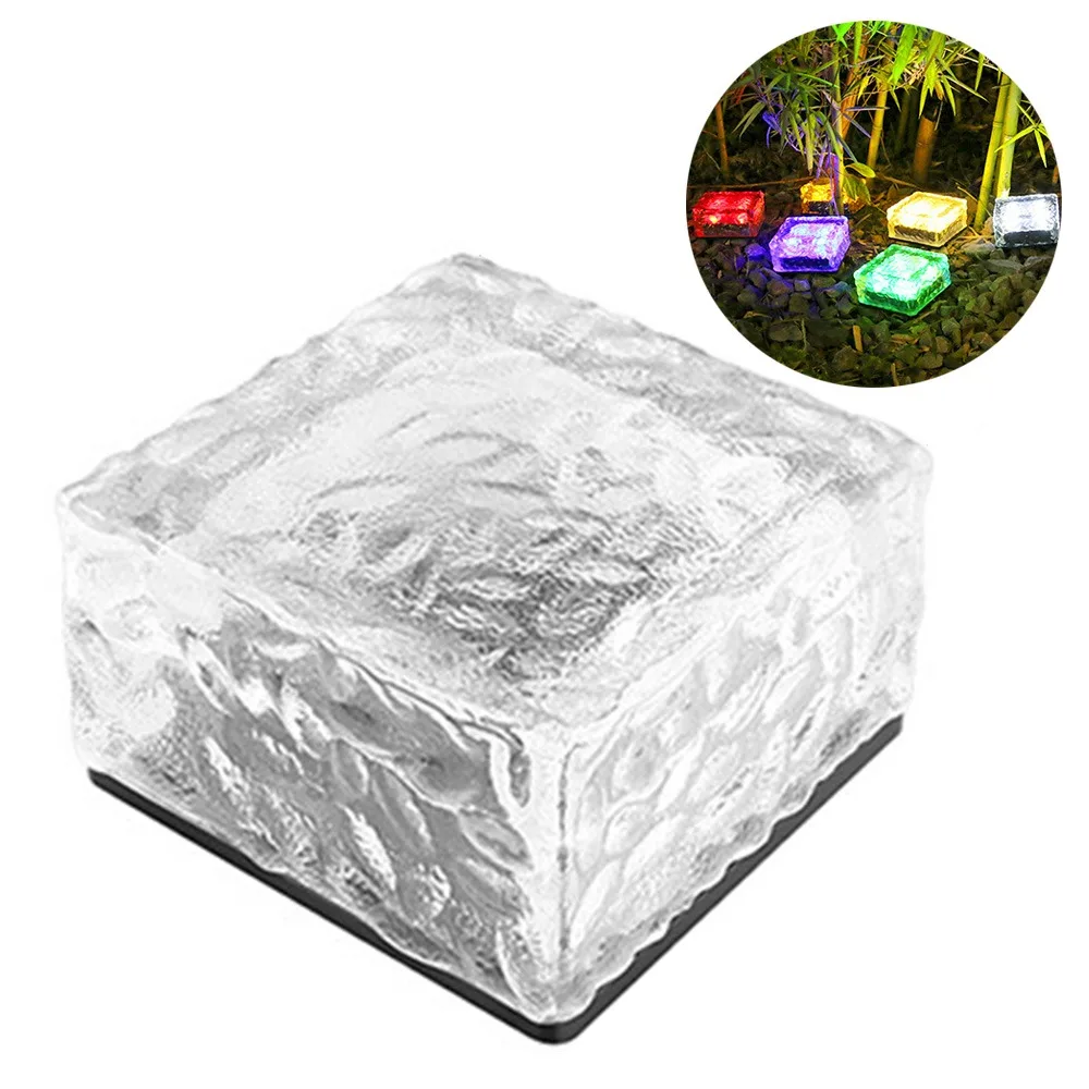 

Waterproof Solar Brick Lamp Energy-Saving Semi-transparent LED Pathway Light Decorative Wireless Solar Ice Cube Light