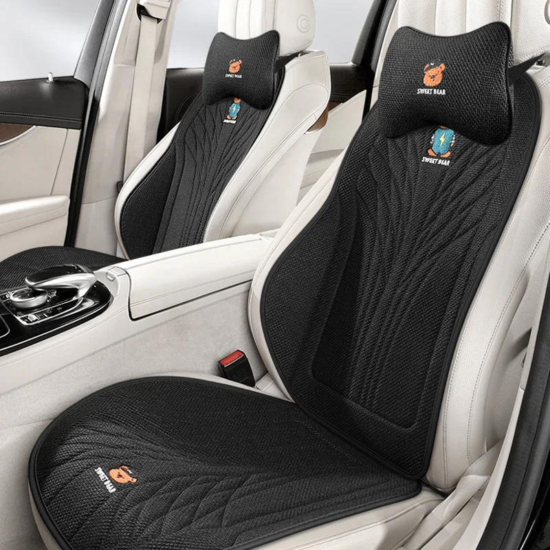 

5-seater Natural Hemp Car Seat Covers +2 headrests – Breathable, Durable & Comfortable for Summer, , Suitable for most cars