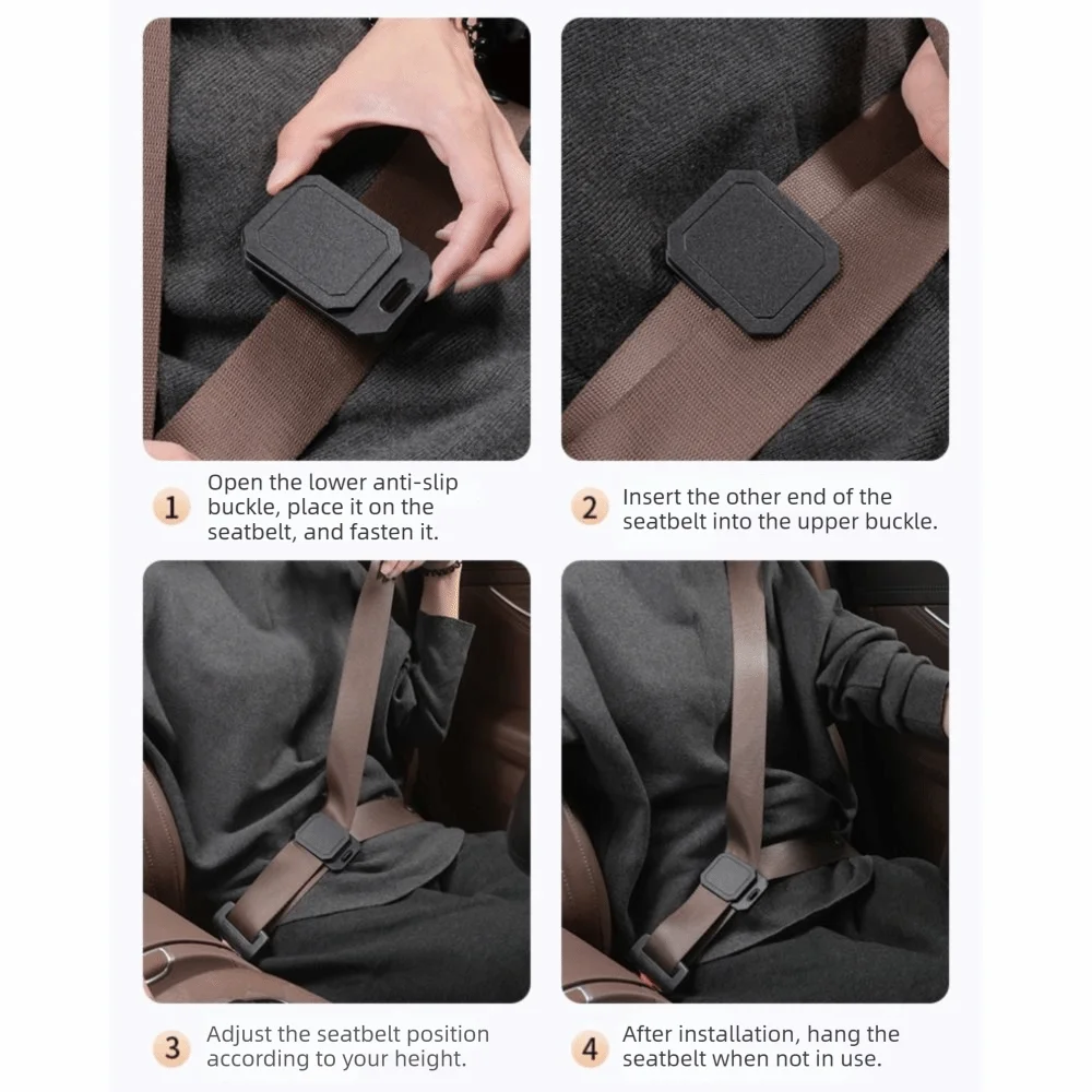 Universal Anti-Slip Car Seat Belt Comfort Clip Square ABS Seat Belt Fixing Clips Simple Clamp Neck Relief & Shoulder Protector view 6