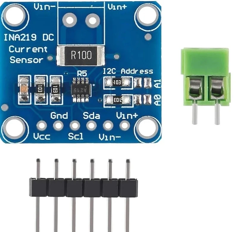 MCU-219 INA219 I2C IIC sensor disconnection monitoring module, zero drift bidirectional current power monitoring sensor module