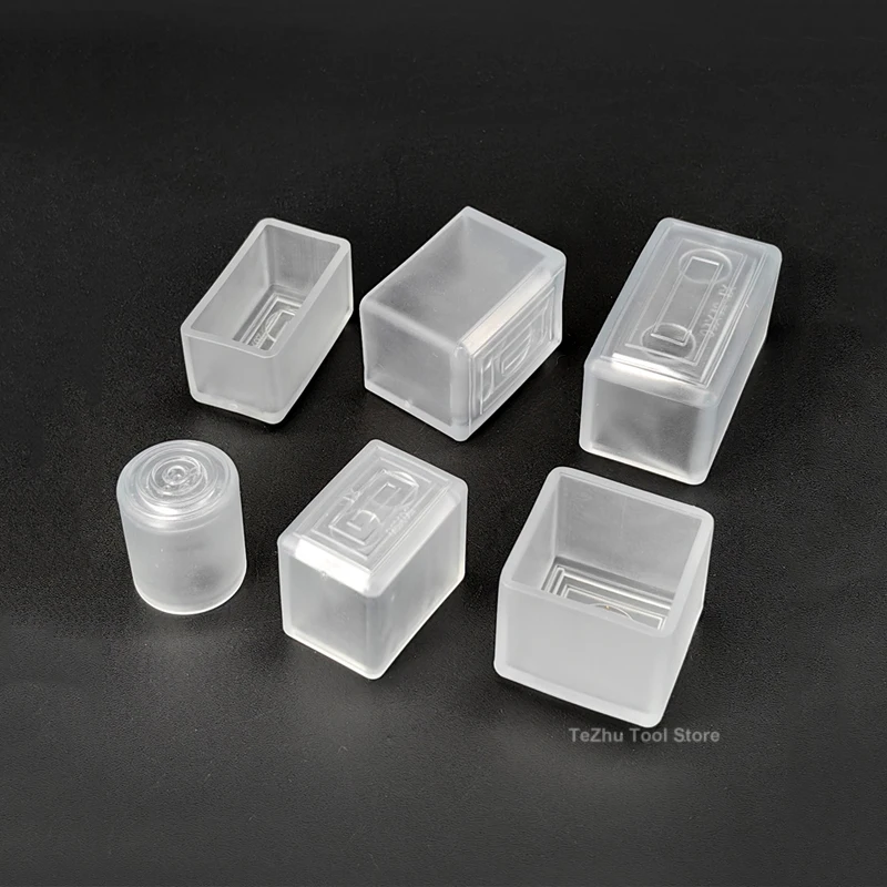 Transparent End Cap Chair Leg Caps PVC Rubber Blanking Stopper Cover Square/Round Floor Non Slip Protective Cover