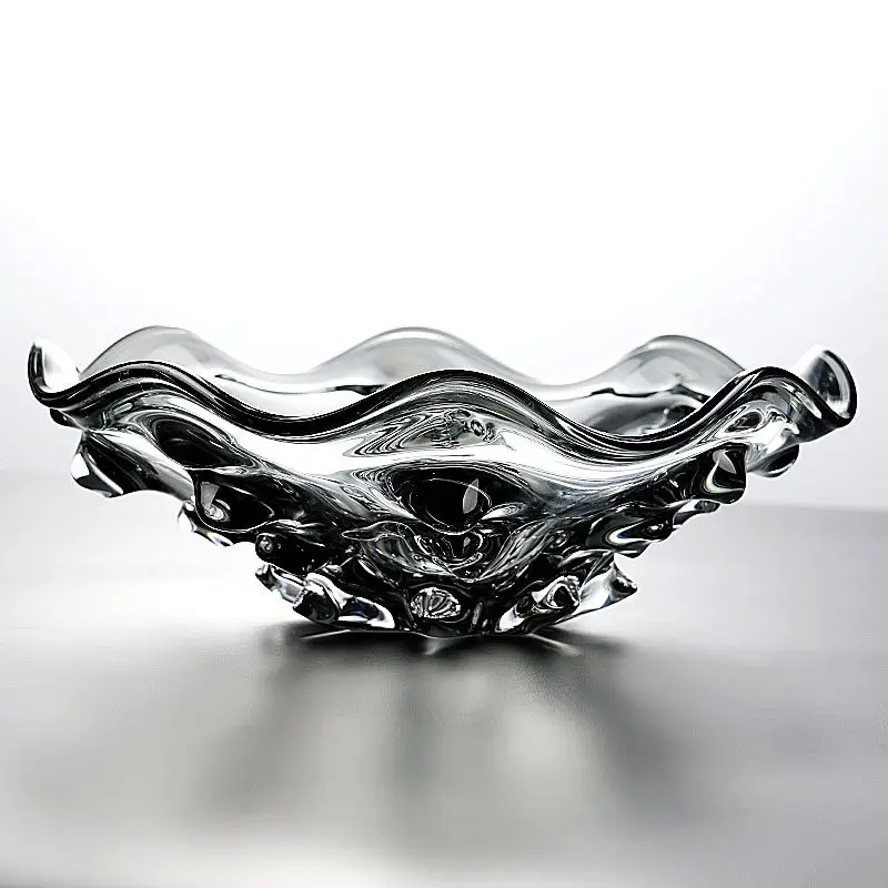 

Artistic wave glazed fruit plate modern light luxury household living room dried fruit plate home storage decoration