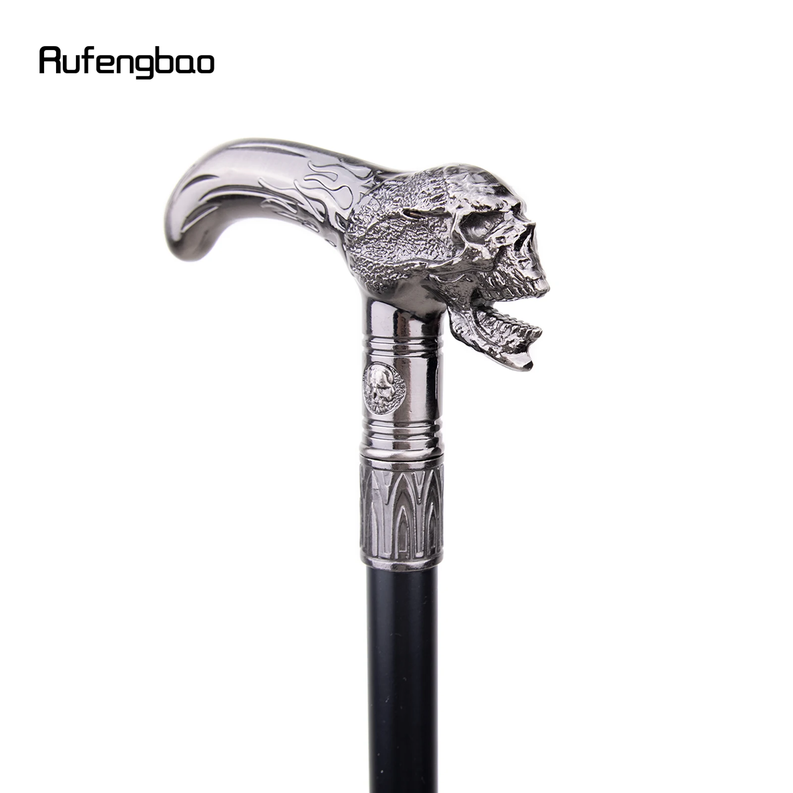 Skull Head Walking Cane Fashion Decorative Walking Stick Gentleman Elegant Cosplay Cane Knob Crosier 93cm