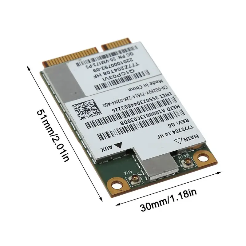 3G WWAN WLAN Wireless WIFI Card Mini PCIe Adapter Card Module for Latitude E6420