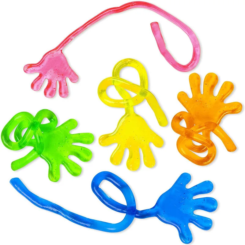 5-30Pcs Kids Funny Sticky Hands Toy Palm Elastic Sticky Squishy Slap Palm Toy Kids Novelty Gift Party Favors Supplies