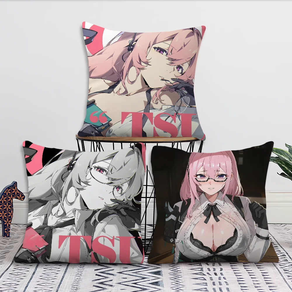 Game Zenless Zone Zero Tsukishiro Yanagi cushion For Bedroom Car Coffee Shop Room and Living Room Sofa Decorative Pillow Cover C